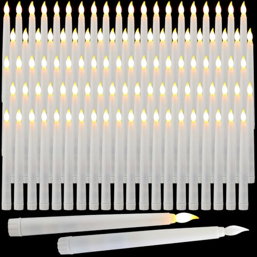 8.5 Inch White LED Flameless Taper Candles Bulk - 200 Pieces