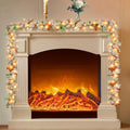 9Ft Connectable Lighted Fall Garland with 50 Incandescent Bulbs - Indoor Outdoor Thanksgiving Decor