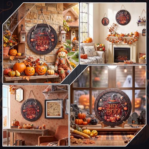 Reversible Fall Halloween Door Sign - Happy Fall & Hey Boo - Halloween & Autumn Decor - Fall Halloween Variation