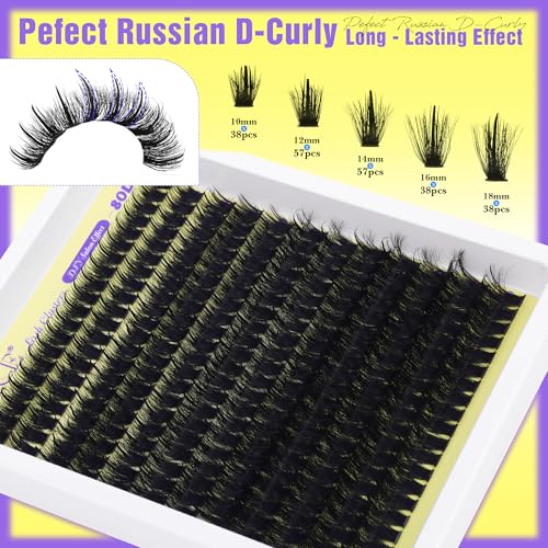 DIY Thick Lash Clusters Kit - 80D Volume Wispy Eyelash Extensions 228pcs - Spiky Russian Style - Variation of THIS listing