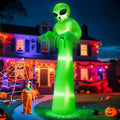 12 Ft Inflatable Halloween Alien Decor with Built-in LEDs Outdoor Yard Prop