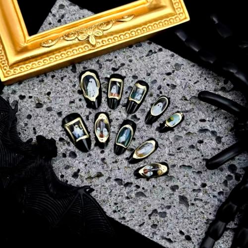 Halloween Ghost Press On Nails Set 36 - Spooky Gothic Pumpkin Spider Web Design