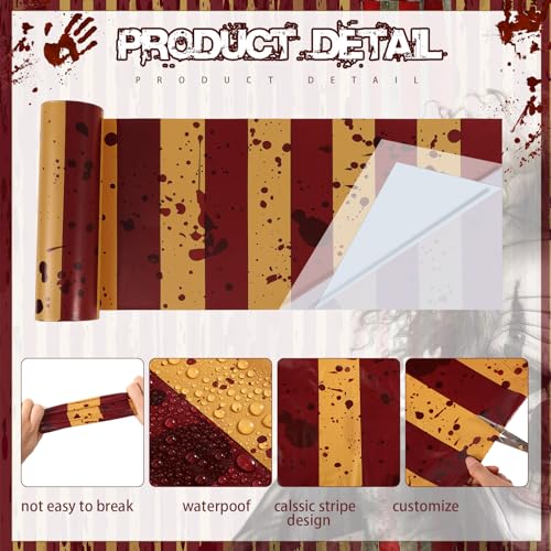 Halloween Creepy Carnival Backdrop Roll - 98 ft Blood Handprints & Footprints Decoration - Variation of THIS listing 1