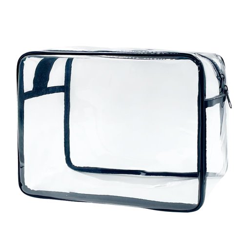 TotePrint Clear Toiletry Bag, PVC Makeup Bag for Women, Spacious Transparent Cosmetic & Toiletry Pouch，Large Transparent Makeup Pouch for Travel (Clear)