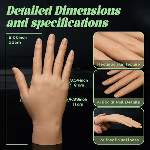 Silicone Practice Hand for Tattoo, Makeup, Medical Training, and Display