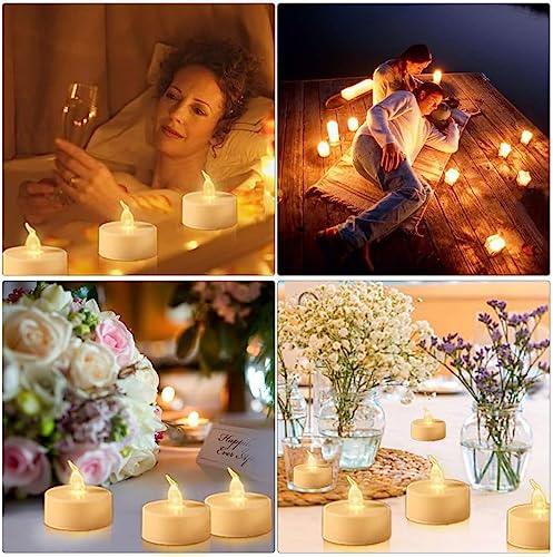 Flameless LED Tea Lights with Remote Control - Warm White, 24 Pack