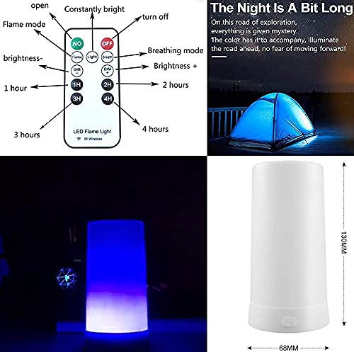 LED Flame Light USB Rechargeable Outdoor Hanging Lamp with Remote - Blue