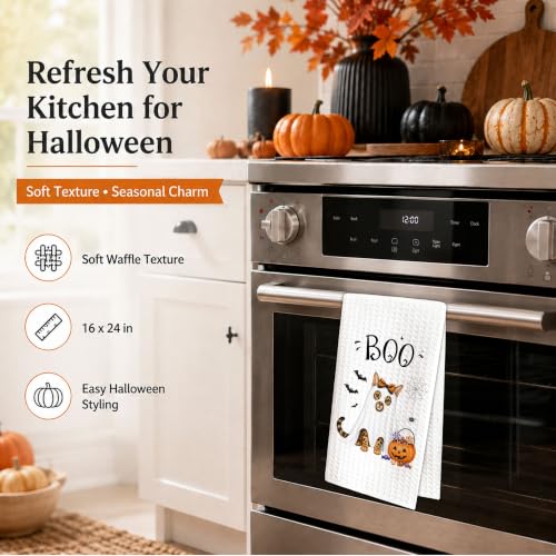 Bengal Cat Halloween Kitchen Towel - Funny Cat Lover Gift - 16x24 Inches
