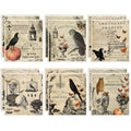 Halloween Vintage Owl Crow Skull Cotton Kitchen Towels - 12 Pcs, Absorbent & Reusable