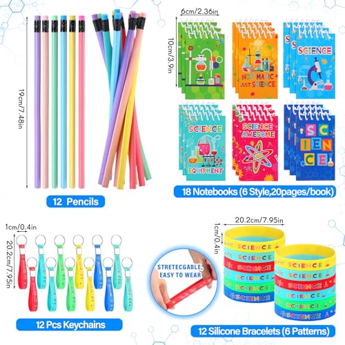 Science Party Favor Set with Notebooks, Stickers, Bracelets & More - 140 Pcs