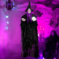 71-Inch Hanging Talking Animatronic Witch with Sound Activation and Glowing Eyes