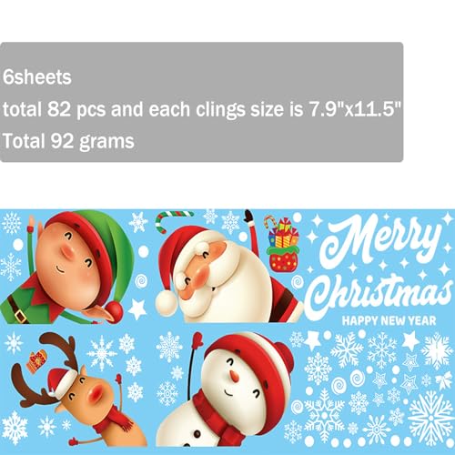 Christmas Snowflake Window Stickers - Holiday Decorations for Glass & Windows