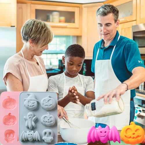 Halloween Silicone Cake Mold Pumpkin Bat Skull Ghost Shapes for Chocolate Candy