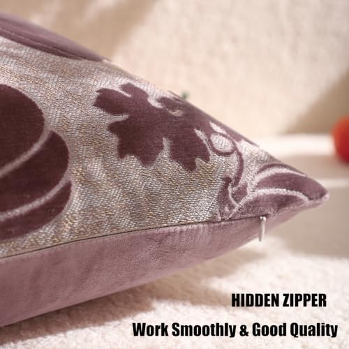 Halloween Pumpkin Pillow Covers 20x20 Set of 2 Purple Fall Decor