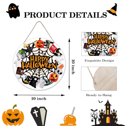 Halloween Door Decorations - Ghosts and Goblins Wooden Sign - Spooky Home Decor
