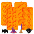 Halloween Silicone Candy Molds Set - Orange, 4-Pack, Spooky Shapes