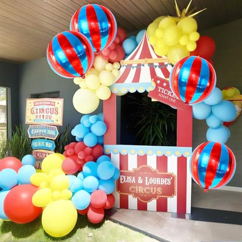 Red and Blue 4D Balloon Set for Circus Carnival Party Decorations - Variation: Red, Blue