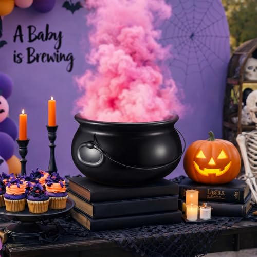 Halloween Cauldron Centerpiece for Gender Reveal - 12.6" Baby Is Brewing Decoration