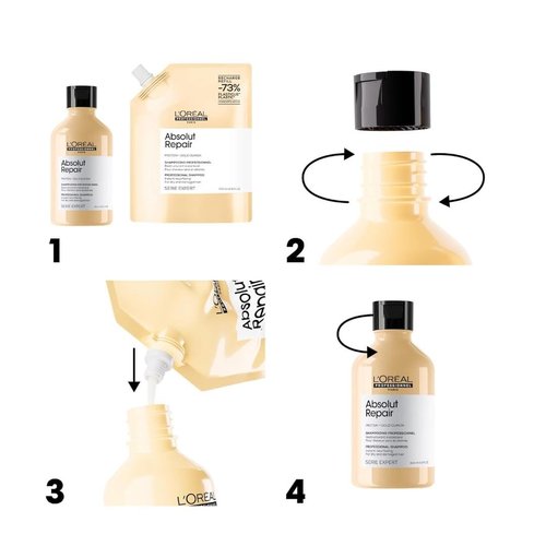 L'Oreal Professionnel Absolut Repair Shampoo - Protein Treatment for Dry, Damaged Hair | Repairs & Adds Shine