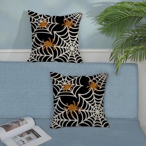 Halloween 06 20x20 Inch Pillow Covers Set of 2 Spider Web Decor Fall Autumn