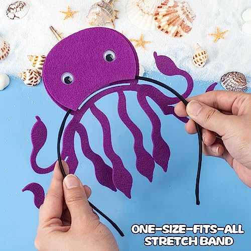 16-Pack Felt Sea Animal Headbands for Ocean Theme Party & Costume