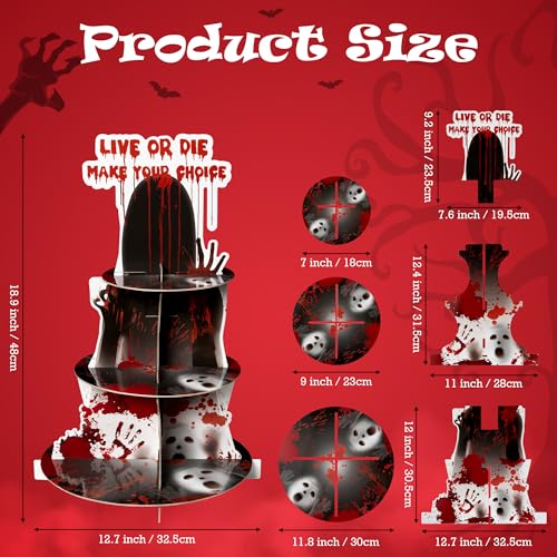 Halloween Bloody Cupcake Stand - Scary Tiered Dessert Tower with Ghost and Blood Design Variation of THIS Listing
