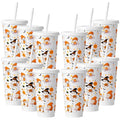 Halloween Ghost Tumblers with Lids and Straws - 24 oz Party Pack
