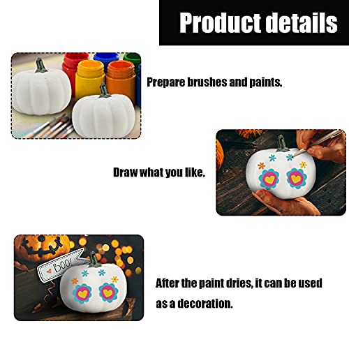 White Artificial Pumpkins 12PCS Assorted Sizes Foam Fall Decor - Halloween Thanksgiving