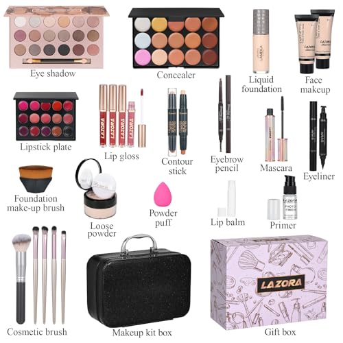 All in One Makeup Kit for Women - Multi-Purpose Makeup Set with Cosmetic Bag - C Set Box