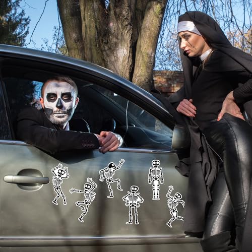 Halloween Refrigerator Magnets Skeleton Set - 16 Assorted Metal Stickers for Kitchen & Home Decor