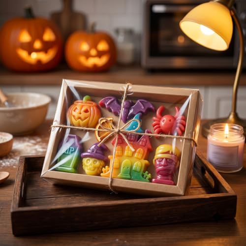 Halloween Themed Silicone Candy Molds - 9 Cavity Pumpkin Bat Spider Style B