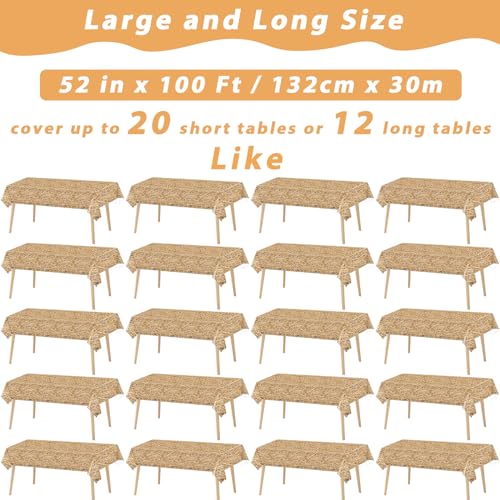 Farm Hay Tablecloth Roll 52x100 Ft Plastic Western Party Cover for Events
