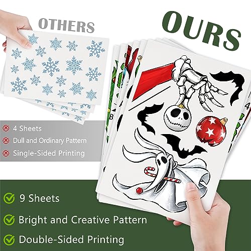 Mfault 121 PCS Merry Christmas Nightmar.e Window Clings - Holiday Decorations