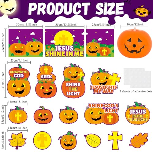 Religious Pumpkin Halloween Car Decorations Kit - Trunk or Treat SUV Backdrop & Banner Set with Balloons