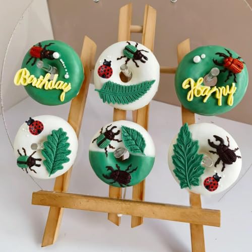 Mini Beetle Cake Decorating Mold Set - 2 Pcs Silicone Insect Shapes for Cupcakes & Confections