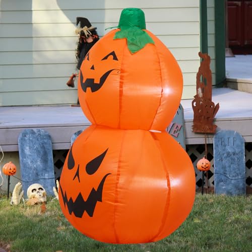 Halloween Inflatable Pumpkin Decoration - 3.5 Feet Tall with LED Lights - Variation of 3.5FT Halloween 2 Pumpkins
