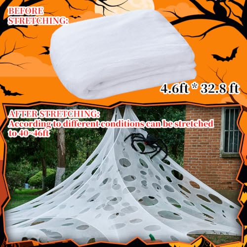 1200sqft Giant Spider Web Halloween Decorations Outdoor - Stretchable & Reusable
