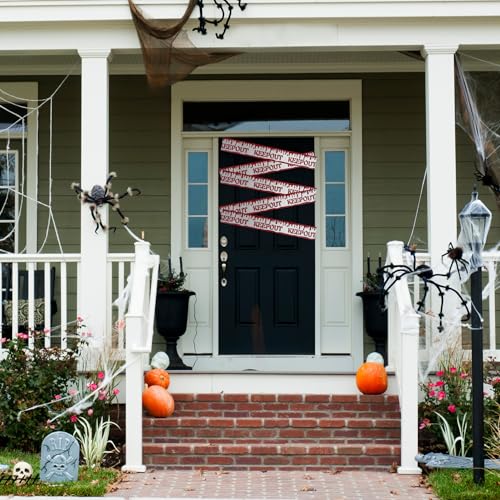 Halloween Caution Tape Keep Out Dripping Blood - 30 Ft Spooky Barrier Decor