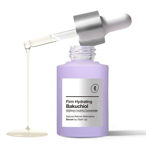 Glam Up Bakuchiol Serum - Anti-Aging Retinol Alternative with Hyaluronic Acid | Hydrate & Smooth Skin (1.01 Fl Oz)