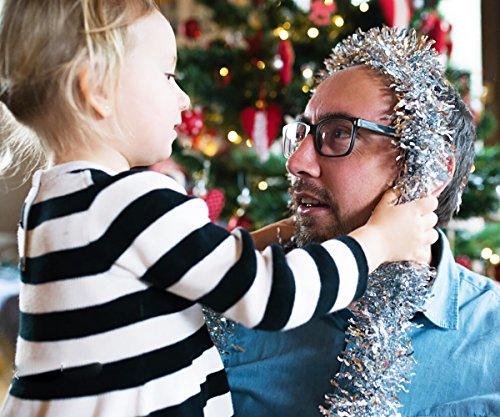 33 Feet Silver Tinsel Garland Pack of 2 - Christmas Metallic Hanging Decor