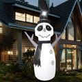 A-9FT Grey Snowman Inflatable Decoration with LED Lights - Outdoor Halloween Yard Decor