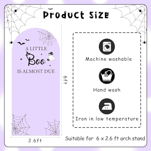 Purple Halloween Arch Backdrop Cover for Baby Shower & Party Photography - 6 Ft Stretchy Arch Cover - Variation of THIS listing