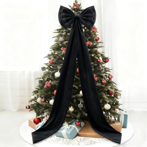 Black Giant Bow for Christmas Tree Topper 75x18 Inches - Wedding & Party Decor Variation of THIS listing