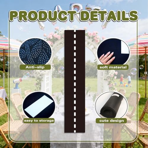 Highway Racing Theme Kitchen Floor Mat 9.8×2 ft Washable Non-Slip Rug