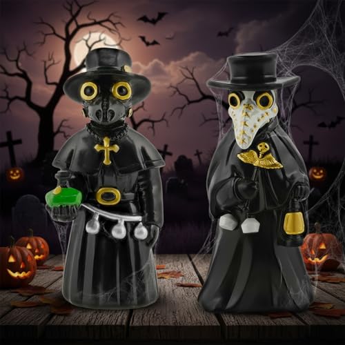Plague Doctor Figurines - Resin Gothic Halloween Decor, 2 Pcs - Variation of THIS listing