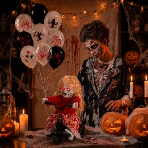 Halloween Animatronic Clown Ride-On Bicycle - Moving Back and Forth - Style B
