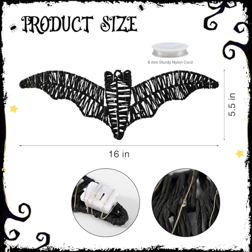 Large 3-Pack Indoor Bat Wall Decor with Lights - Spooky Halloween Decorations