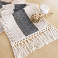Farmhouse Table Runner 12x60 Grey Fall Home Decor - Rustic Boho Style