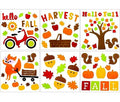Fall Gel Window Clings Stickers - 6 Sheets Maple Leaf Pumpkin Fox Decor