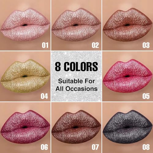 Metallic Lipstick & Lip Liner Set - Black Silver | Hydrating 3D Shine